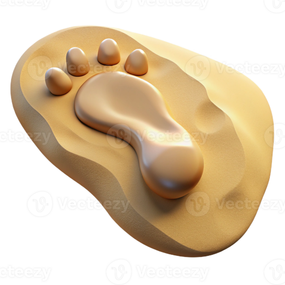 impressive rustic A human footprint in sand, realistically rendered, soft natural light, minimalist beach theme high resolution png
