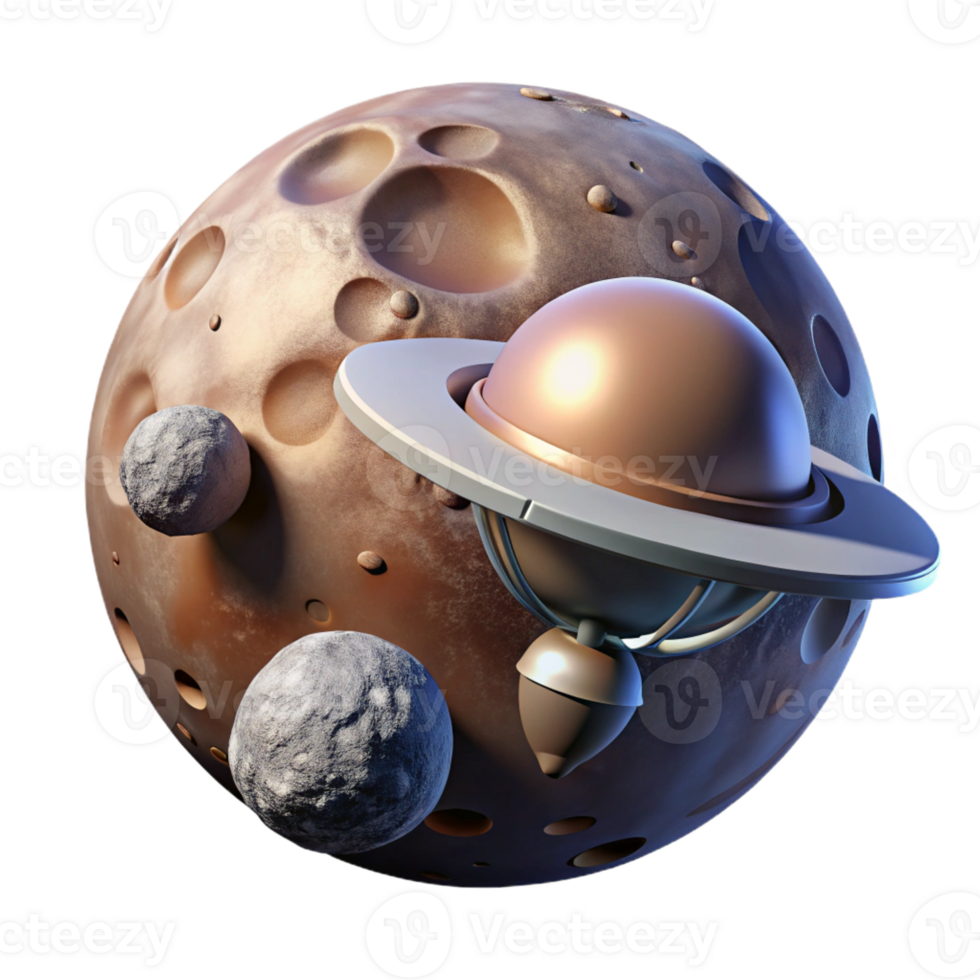 beautiful vintage A space probe exploring a distant planet, transmitting data back to Earth. Photorealistic style, dramatic lighting, sense of exploration and discovery detailed png