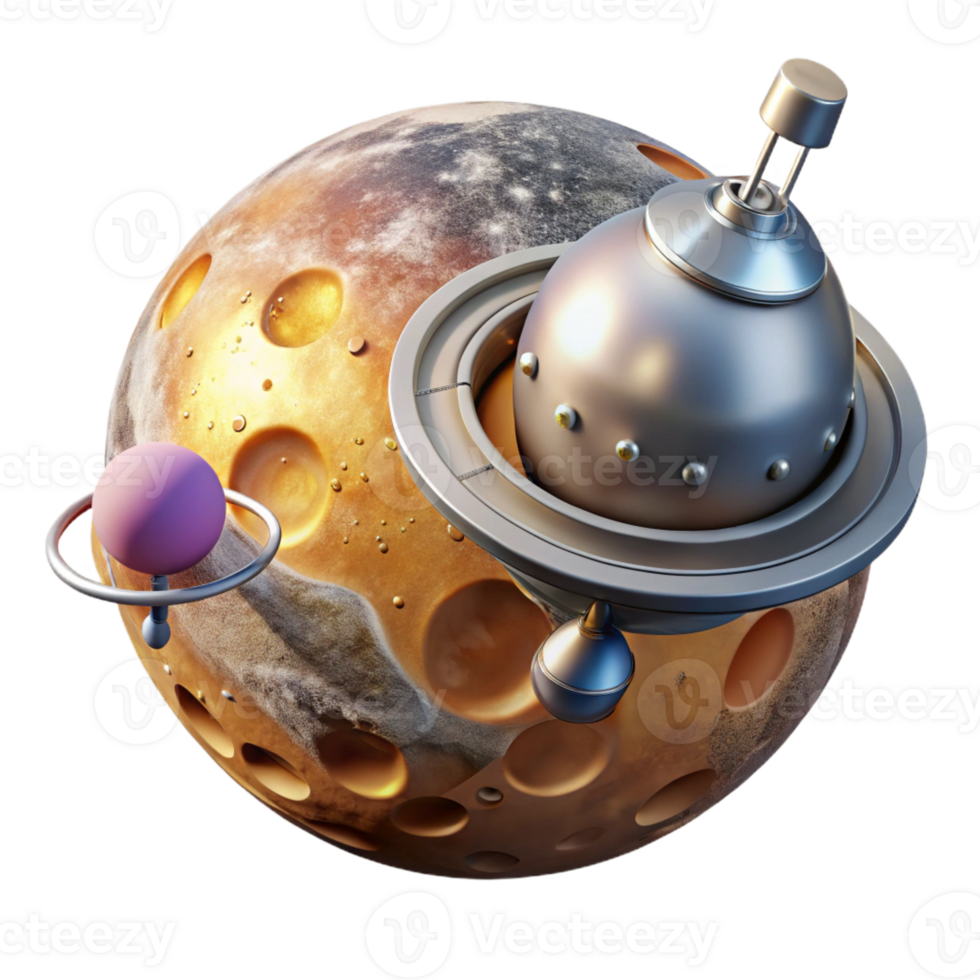 beautiful traditional A space probe exploring a distant planet, transmitting data back to Earth. Photorealistic style, dramatic lighting, sense of exploration and discovery 4K png