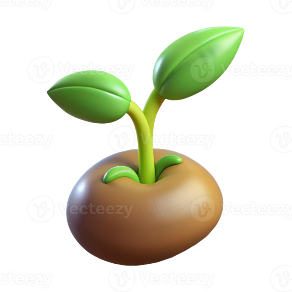 vibrant classic A single, sprouting seed, realistic rendering, soft natural lighting, minimalist growth theme premium png