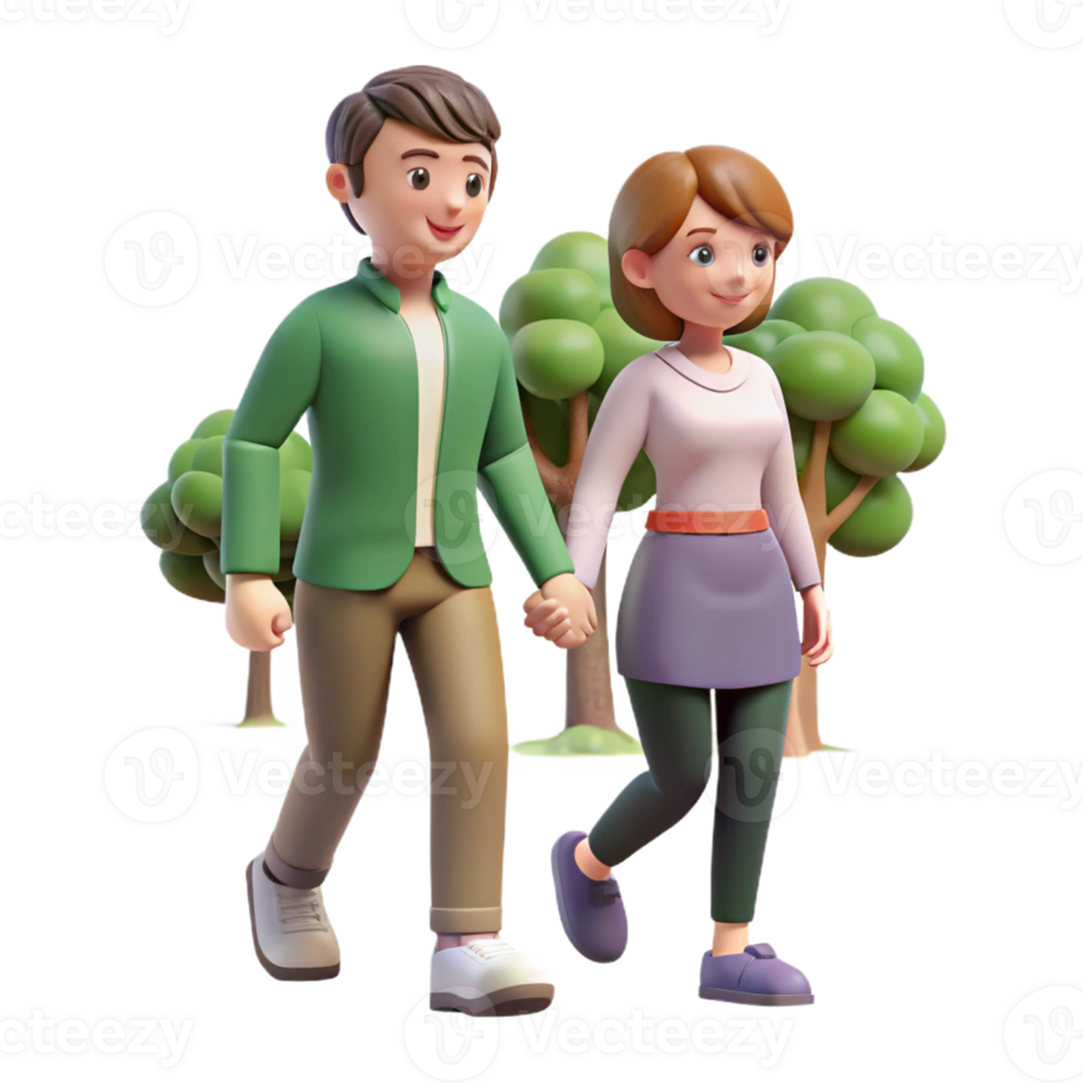 extraordinary traditional Couple walking hand-in-hand down a tree-lined street, romantic atmosphere, soft lighting, candid style exclusive png