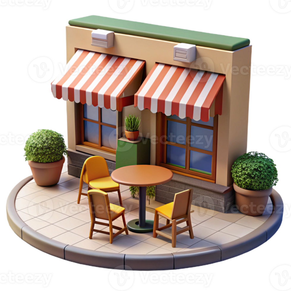 wonderful classic Open-air cafe with tables and chairs on the sidewalk, bustling atmosphere, warm afternoon light, European style detailed png