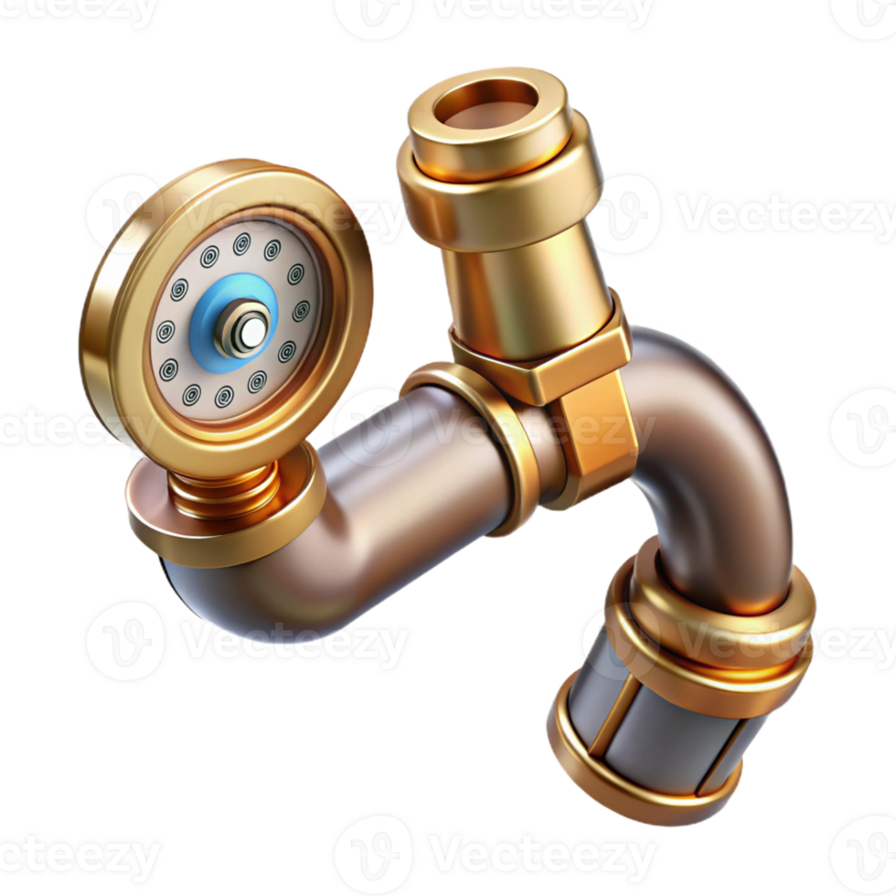 serene artistic Human elbow joint augmented with hydraulic pistons and pressure gauges, gleaming with a polished, brass finish, in a steampunk style genuine png