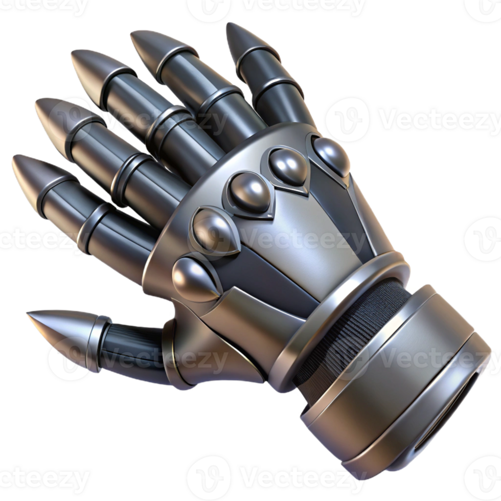 vibrant vintage Biomechanical wrist with integrated blades and retractable claws, crafted from blackened steel, reflecting a sharp, metallic sheen, in a dystopian style high resolution png