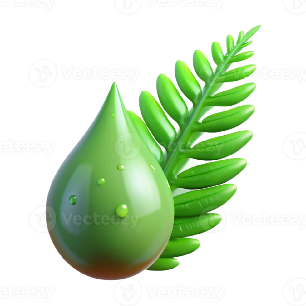 dramatic traditional A single, perfect dewdrop clinging to a vibrant green fern frond, illuminated by soft morning sunlight, hyperrealistic style detailed png