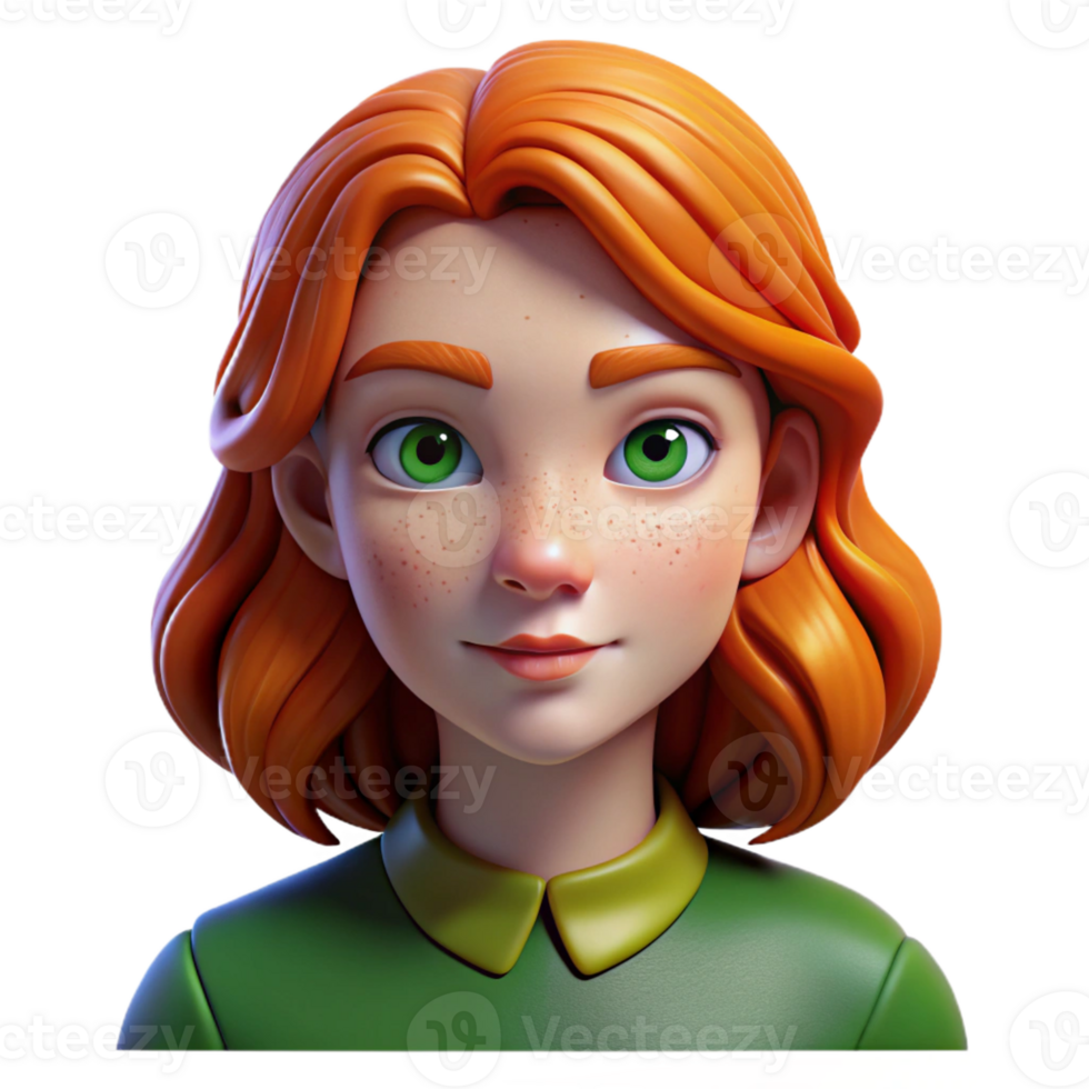 impressive artistic Portrait of a young woman with fiery red hair, freckles, and piercing green eyes, lit by a soft Rembrandt light, painted in the style of pre-raphaelite brotherhood professional png