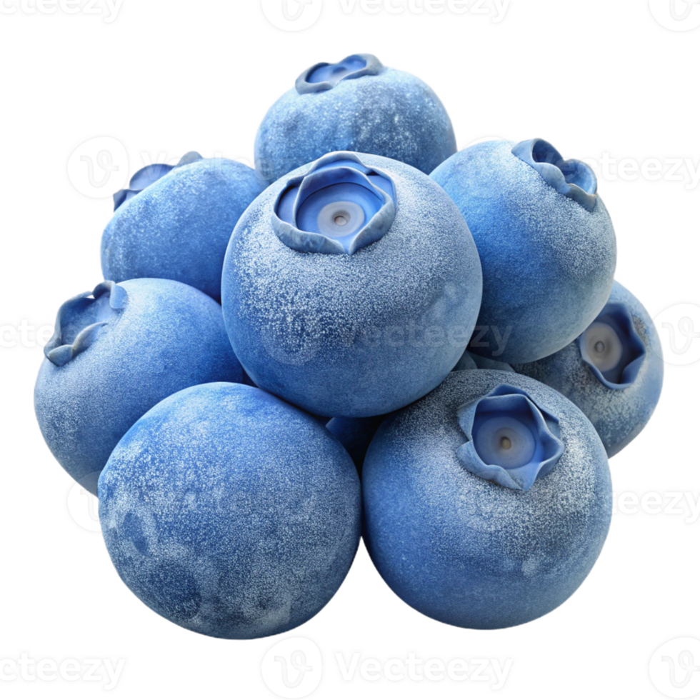magnificent contemporary A cluster of ripe wild blueberries covered in a delicate layer of frost, close-up macro photography, cool blue lighting authentic png