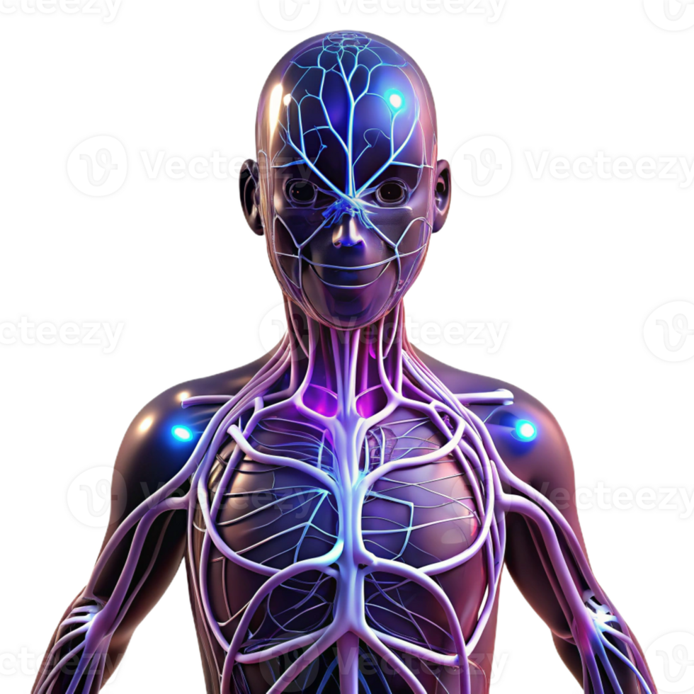 dramatic vintage Human nervous system represented by intricate, glowing wires, transmitting electrical impulses, in a science fiction style authentic png