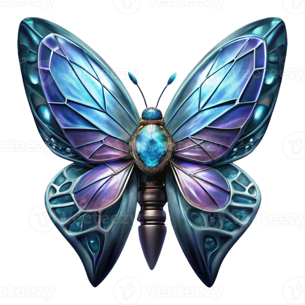 elegant rustic Biomechanical butterfly with wings of interwoven circuits and a body of glowing crystal, dramatic chiaroscuro lighting, fantasy style detailed png