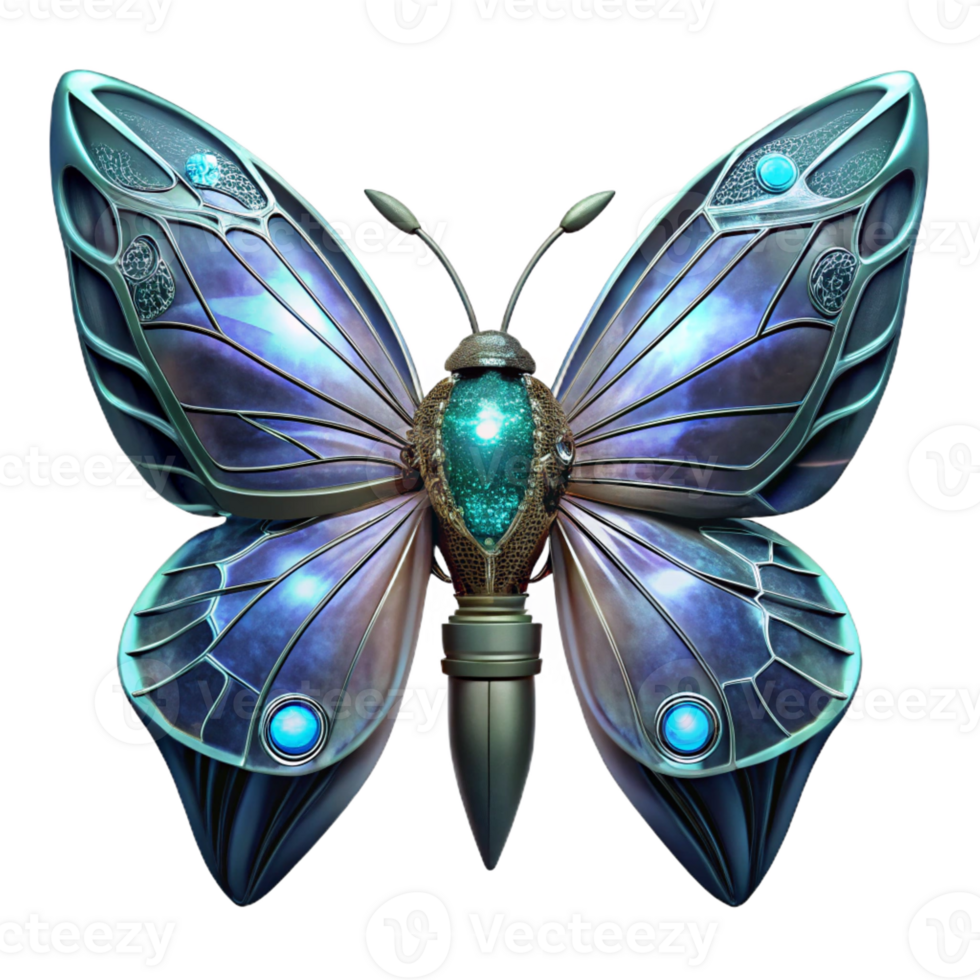 impressive rustic Biomechanical butterfly with wings of interwoven circuits and a body of glowing crystal, dramatic chiaroscuro lighting, fantasy style exclusive png