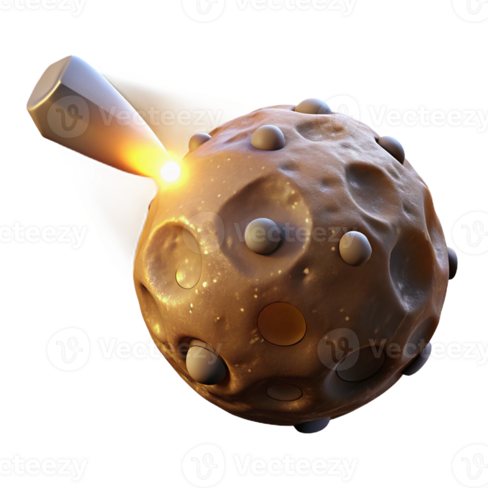 magnificent abstract A small, spherical probe exploring the surface of a comet, illuminated by the bright light of the sun. Photorealistic style, scientific accuracy genuine png
