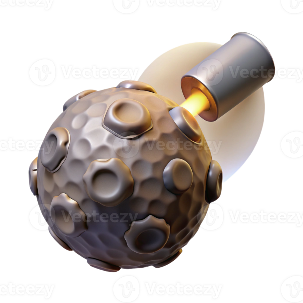 vibrant minimalist A small, spherical probe exploring the surface of a comet, illuminated by the bright light of the sun. Photorealistic style, scientific accuracy genuine png