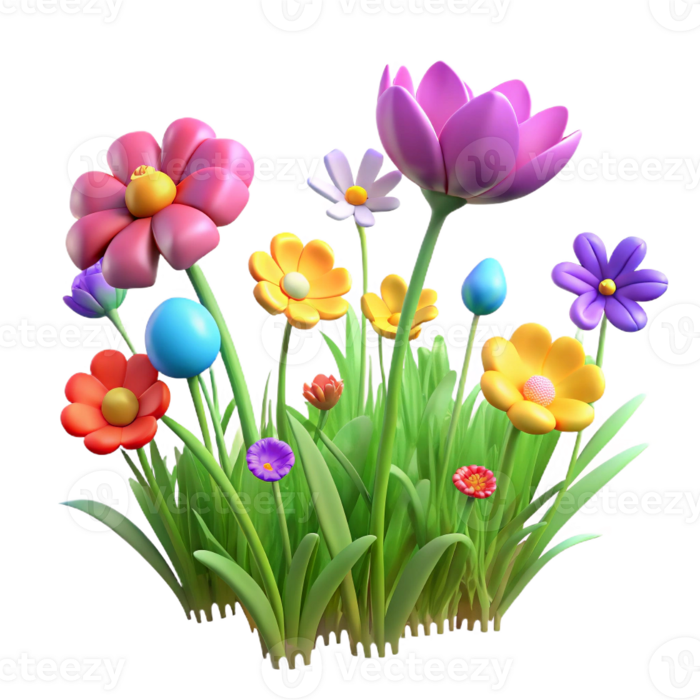 elegant creative A field of colorful wildflowers swaying gently in the breeze under a summer sky. Impressionist style high quality png