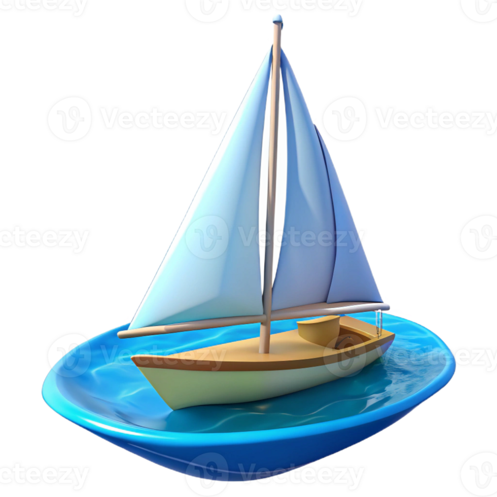 vibrant vintage A lone sailboat sailing on a calm, blue ocean under a clear sky. Seascape painting style original png