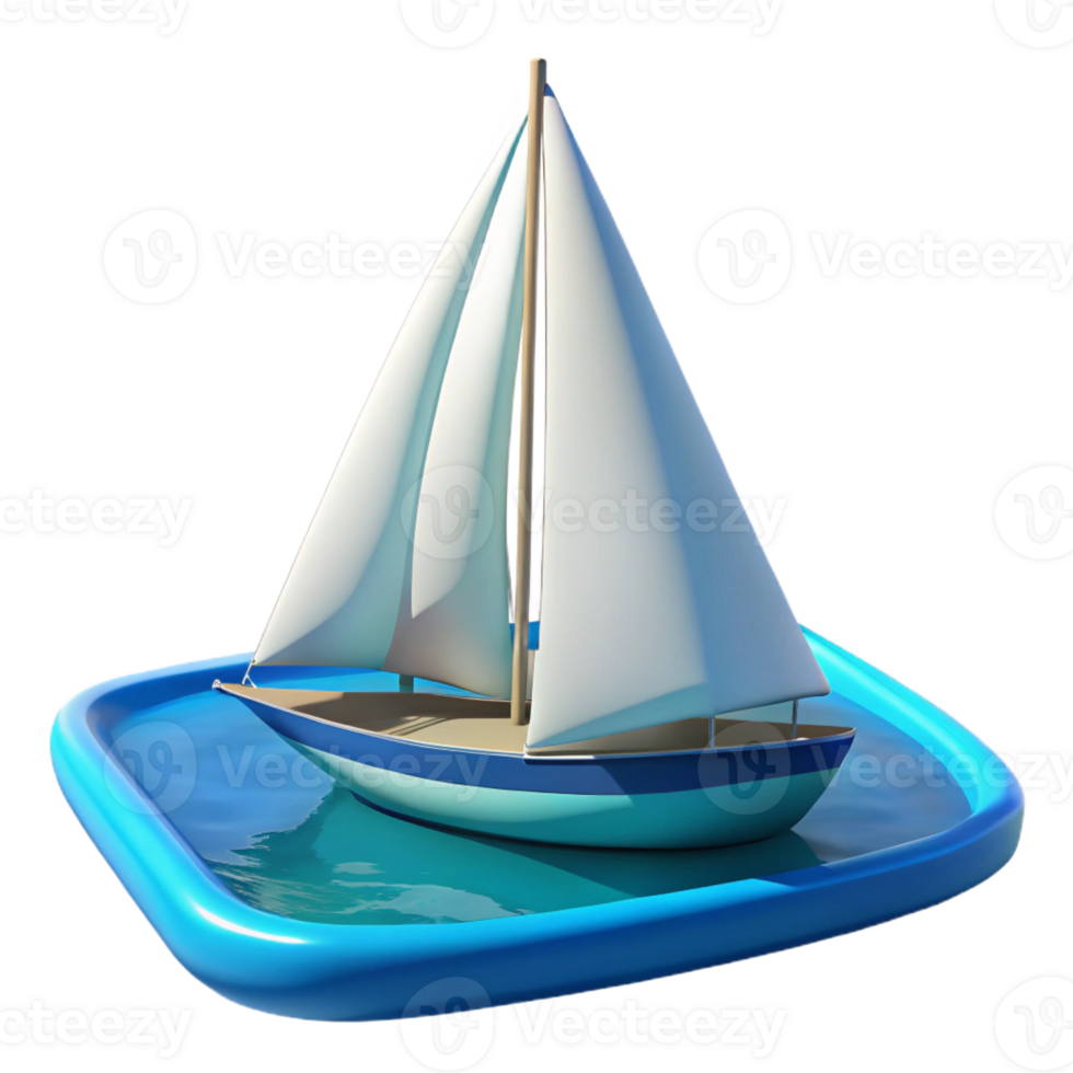 magnificent contemporary A lone sailboat sailing on a calm, blue ocean under a clear sky. Seascape painting style 4K png