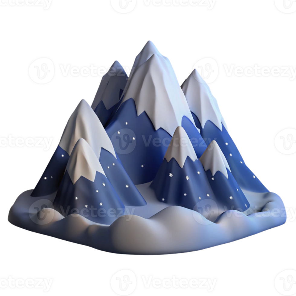 extraordinary modern A majestic mountain range, covered in snow, under a clear, starry night sky. Landscape photography style genuine png