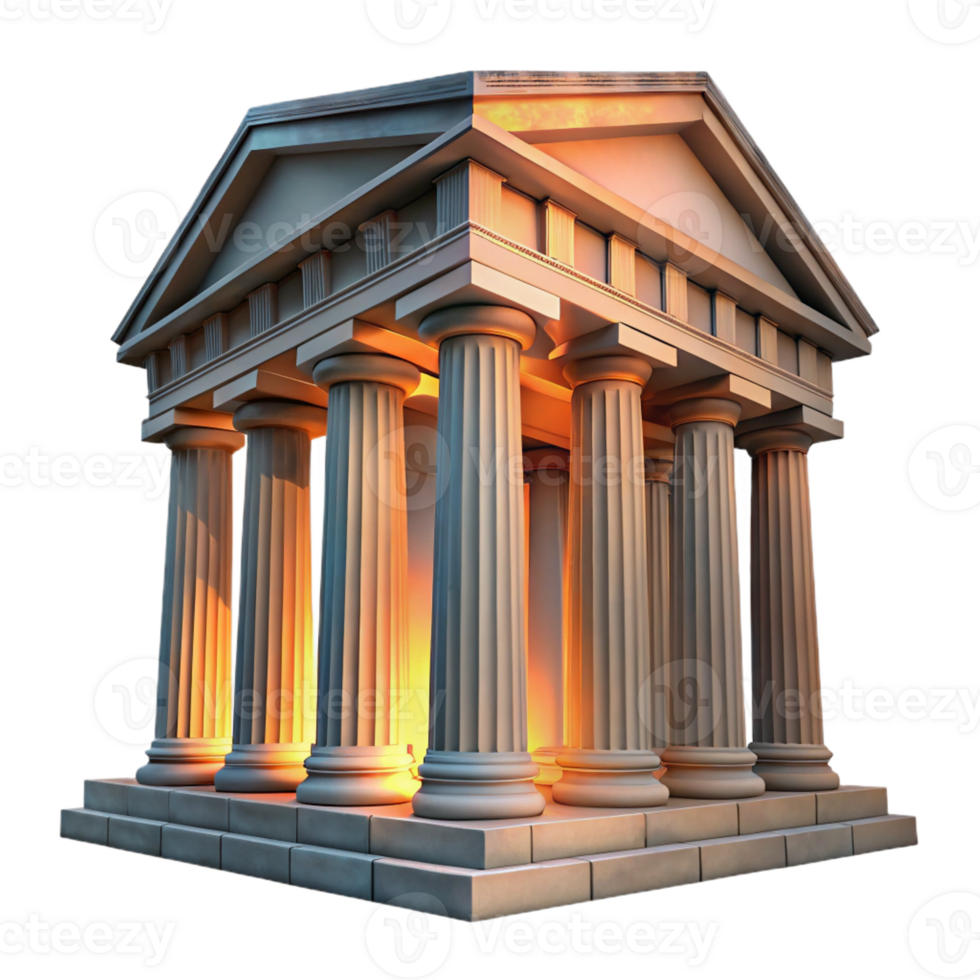 serene modern Ancient Roman temple, weathered marble columns, dramatic sunset lighting, historical and realistic style 4K png