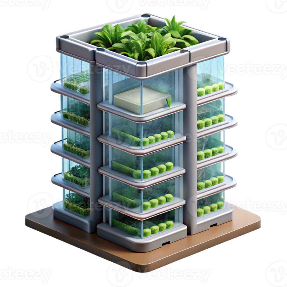 dramatic artistic Vertical farm skyscraper, hydroponic systems, integrated living spaces, sustainable urban farming, digital art, original png