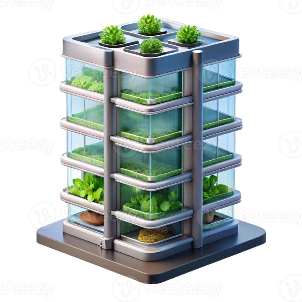 wonderful rustic Vertical farm skyscraper, hydroponic systems, integrated living spaces, sustainable urban farming, digital art, exclusive png