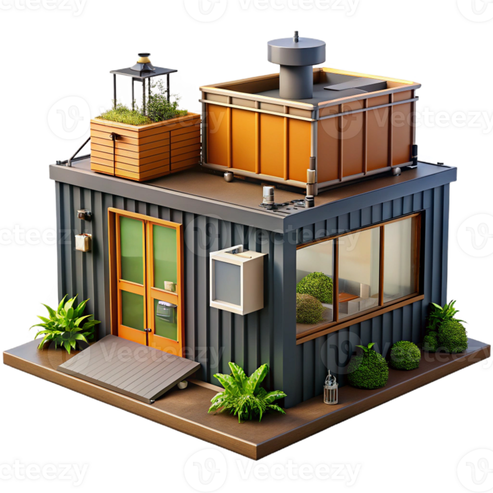 stunning classic Shipping container house, repurposed materials, industrial aesthetic, sustainable living, architectural photography, authentic png