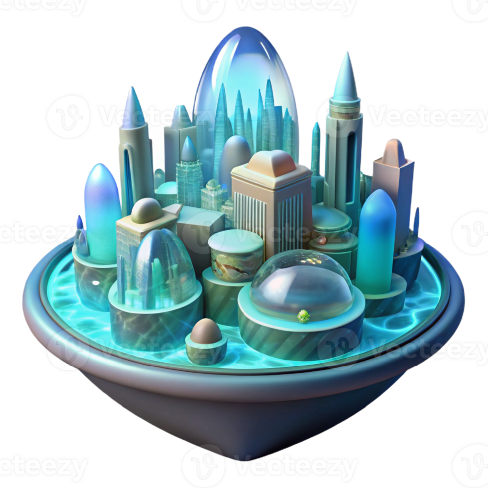 beautiful classic A futuristic, bioluminescent underwater city, soft ethereal glow, dreamlike style 4K png