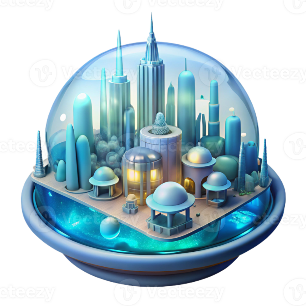 stunning vintage A futuristic, bioluminescent underwater city, soft ethereal glow, dreamlike style premium png