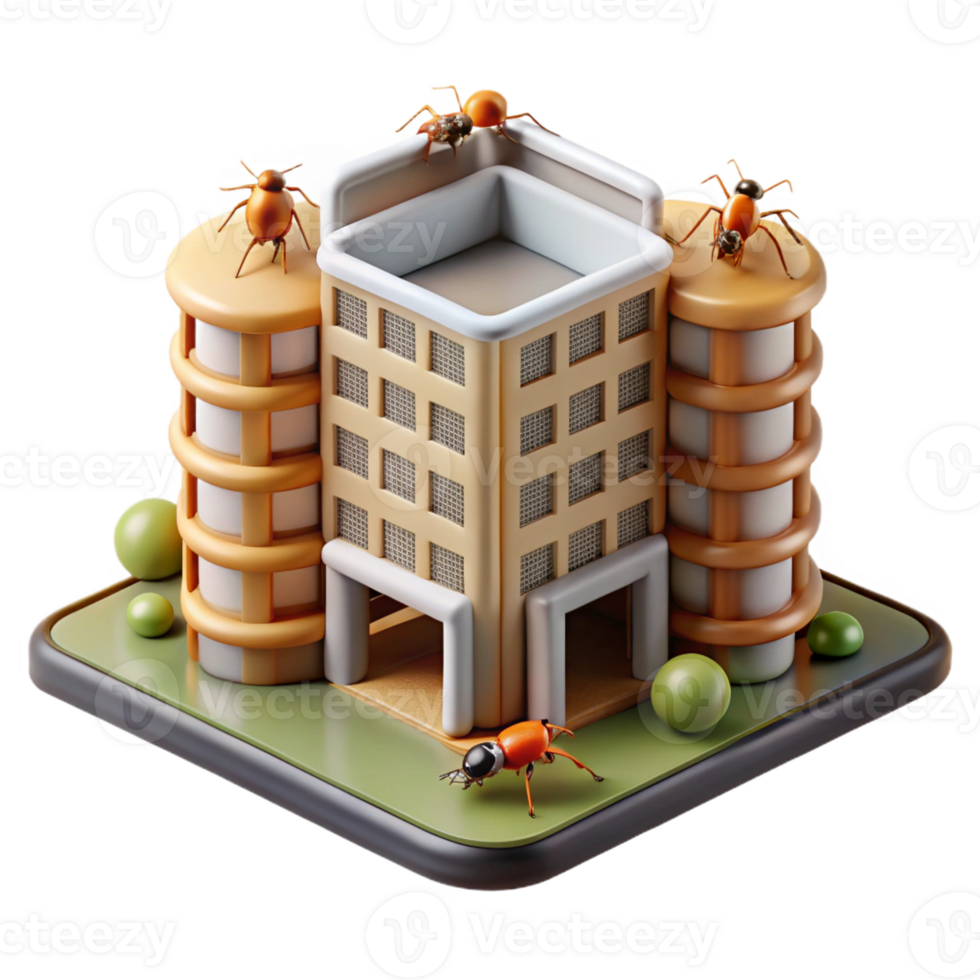 beautiful contemporary Microscale apartment building, designed for insects, intricate details, macro photography style exclusive png