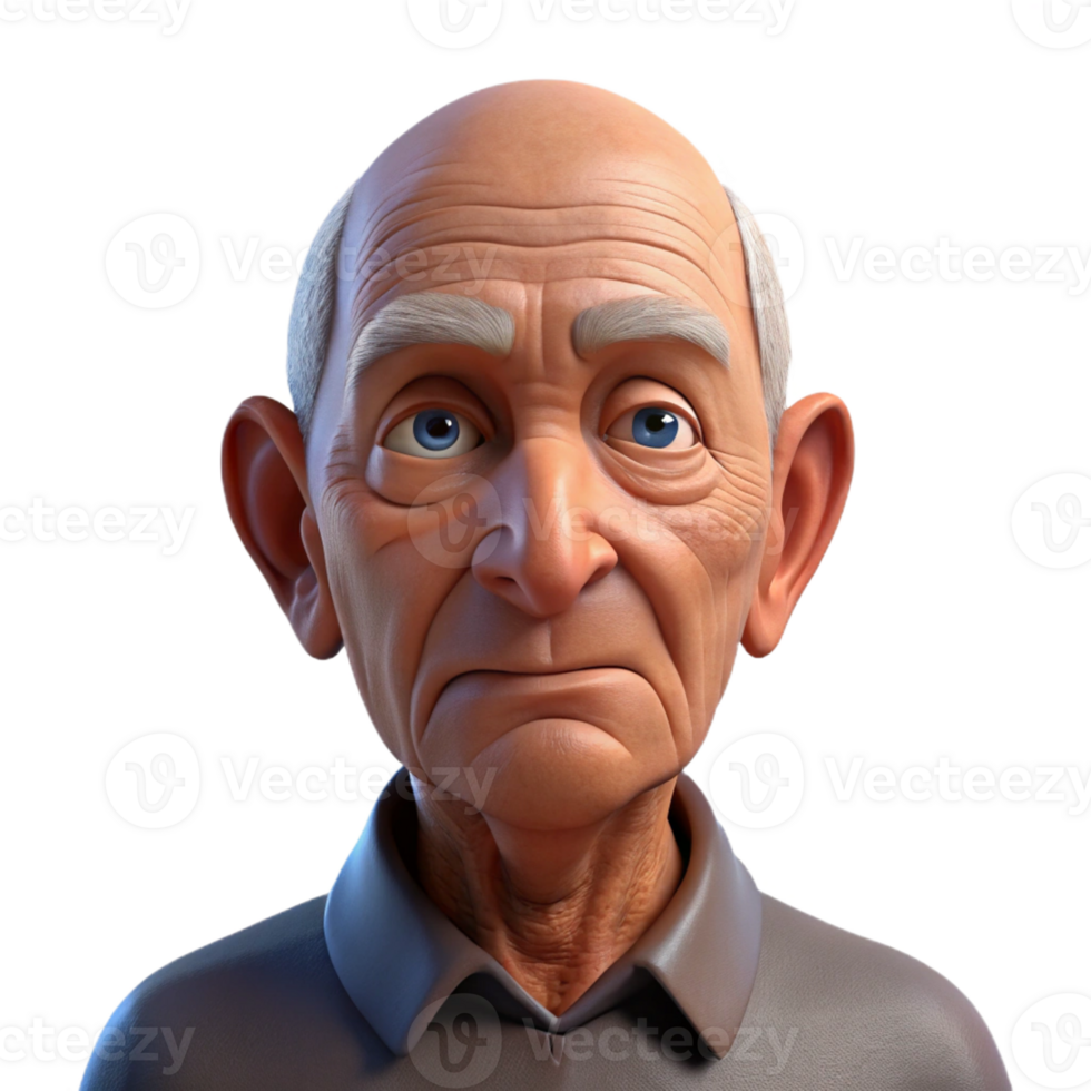 dramatic vintage Close-up portrait of an elderly man with deep wrinkles and a weathered face, illuminated by a single, overhead spotlight, in a hyperrealistic style original png