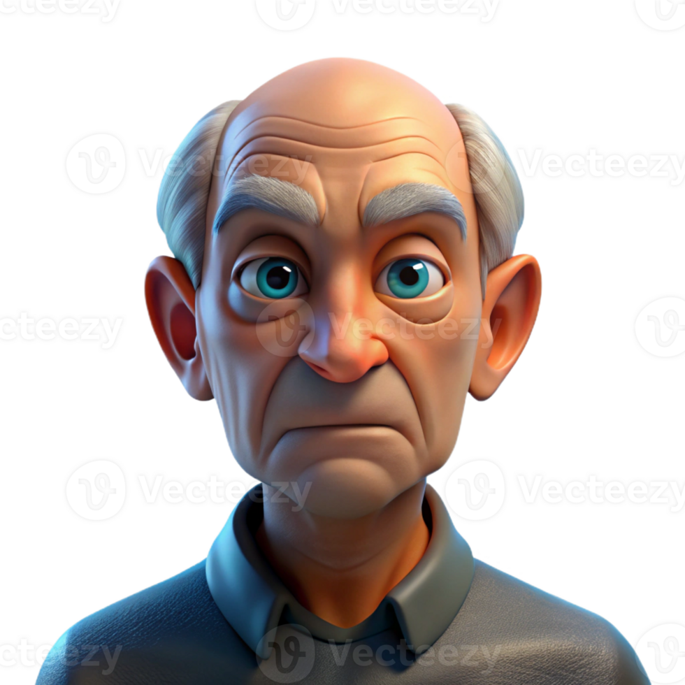 vibrant artistic Close-up portrait of an elderly man with deep wrinkles and a weathered face, illuminated by a single, overhead spotlight, in a hyperrealistic style exclusive png