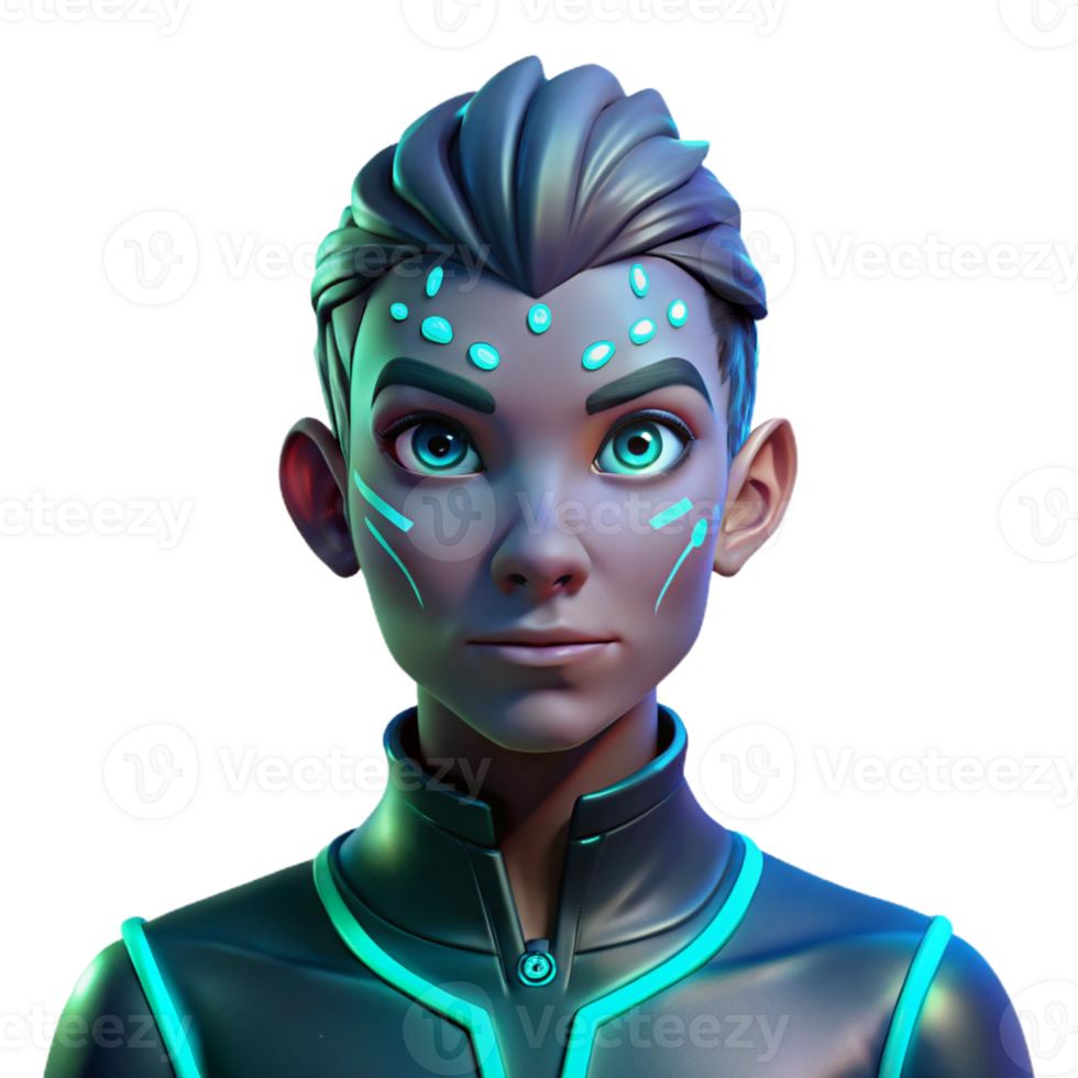 elegant creative Portrait of a person with glowing, bioluminescent tattoos, illuminating their face, lit by no external light source, in a dark fantasy style authentic png