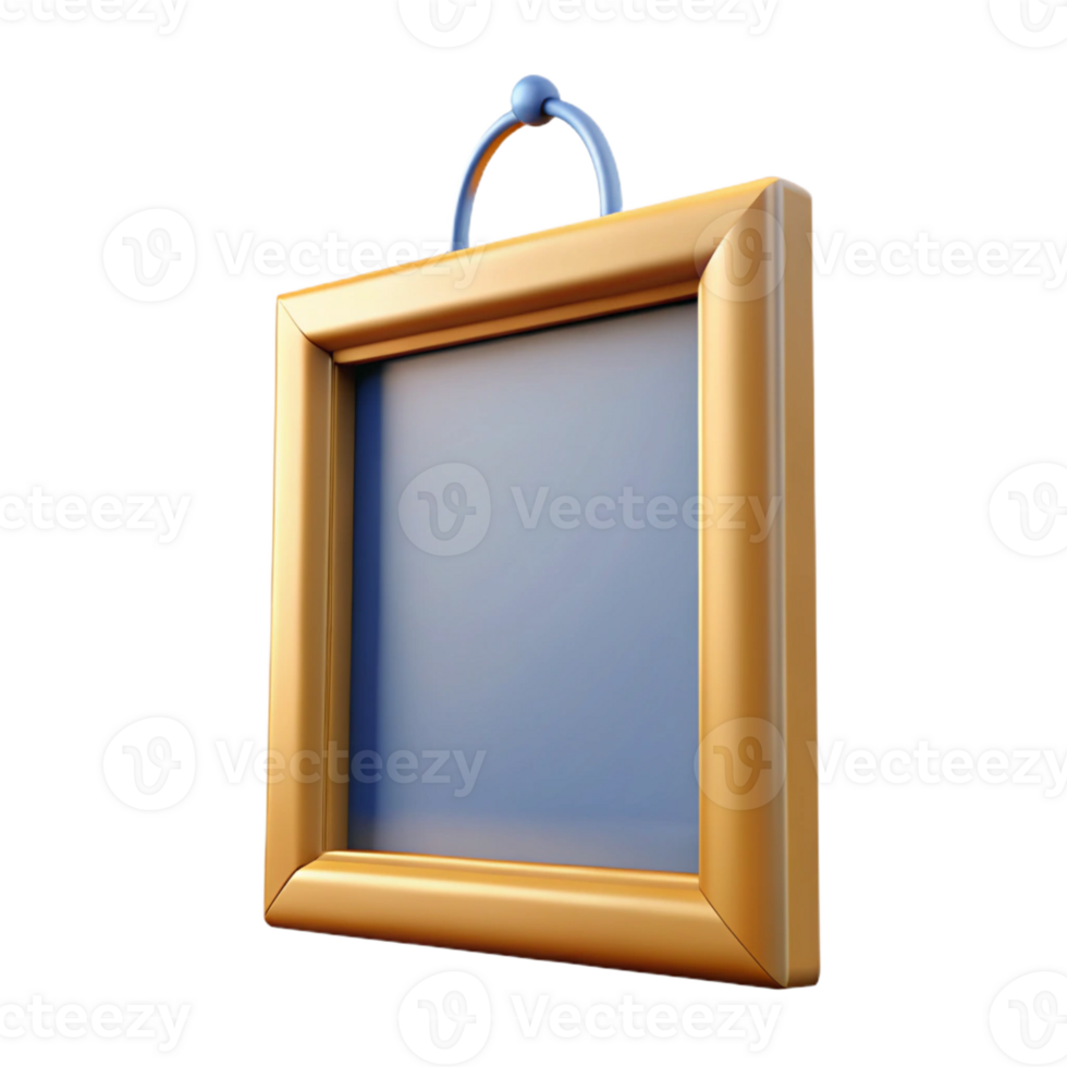 beautiful abstract A single, empty picture frame, hanging on a white wall, casting a subtle shadow. Minimalist art concept genuine png