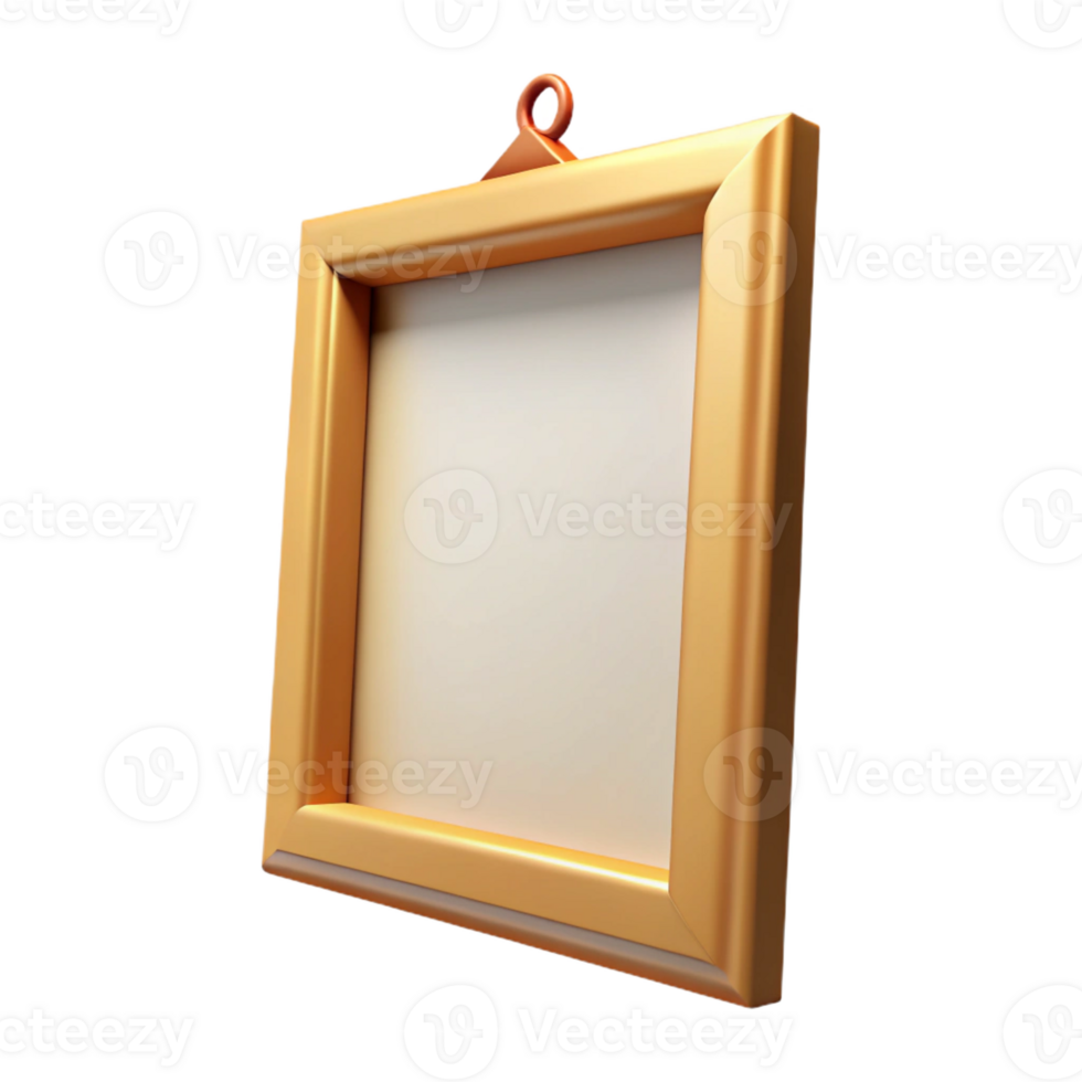 serene contemporary A single, empty picture frame, hanging on a white wall, casting a subtle shadow. Minimalist art concept high quality png