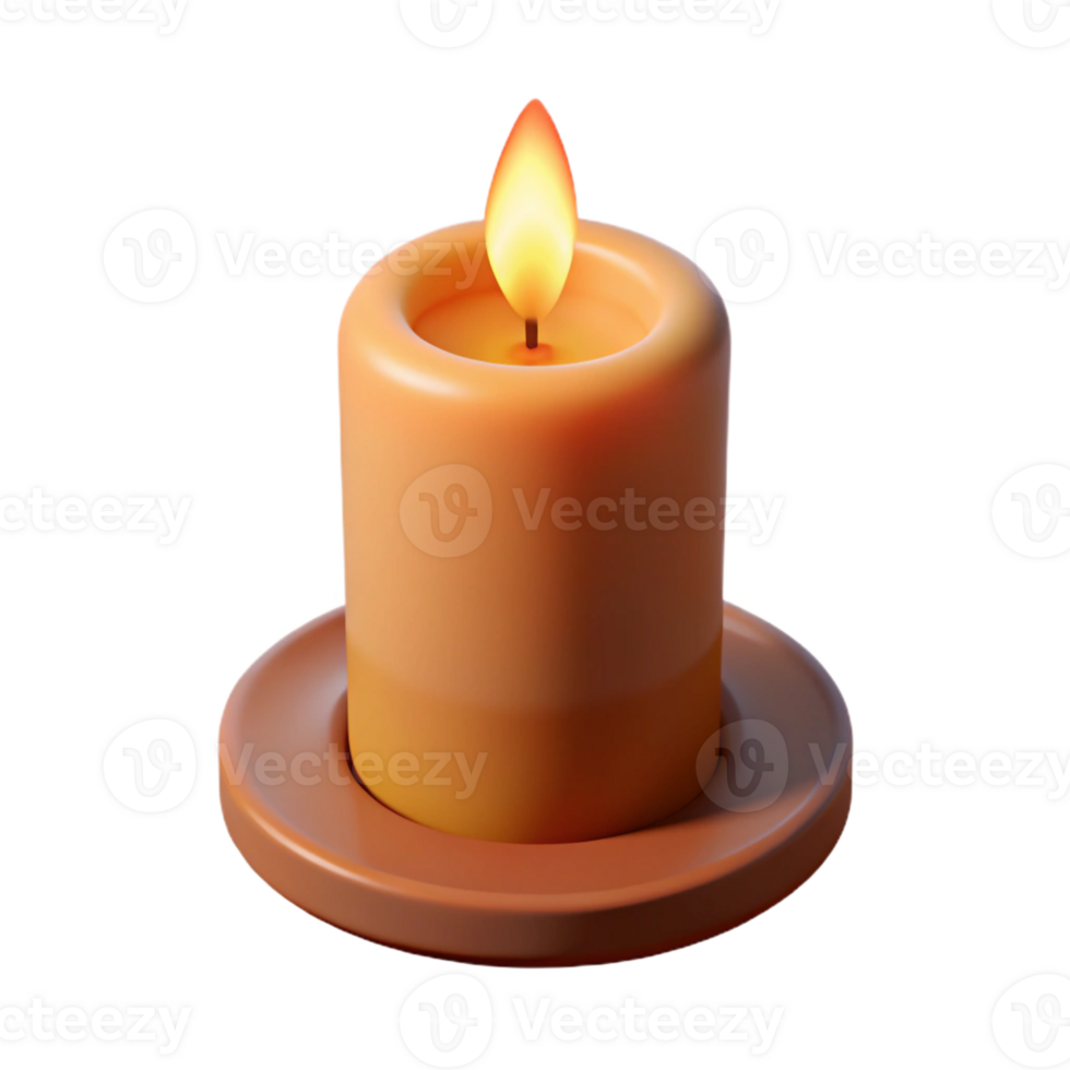 wonderful modern A single, burning candle, its flame flickering gently, casting a warm glow. Minimalist light study detailed png