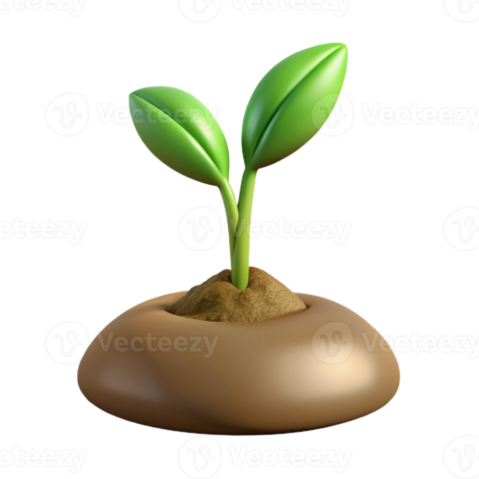 stunning modern A sprouting seedling pushing through the soil, close-up, time-lapse style, earthy tones exclusive png