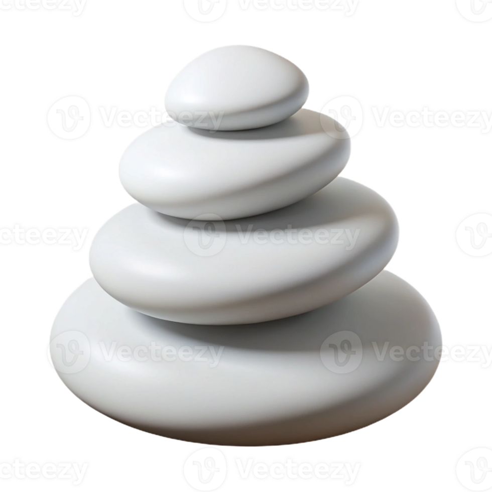 beautiful abstract Three stacked, smooth, white pebbles, gradually increasing in size, illuminated by a sharp, directional light from the right. Minimalist composition detailed png