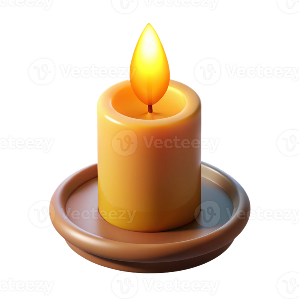 stunning vintage A single, burning candle, its flame flickering gently, casting a warm glow. Minimalist light study genuine png