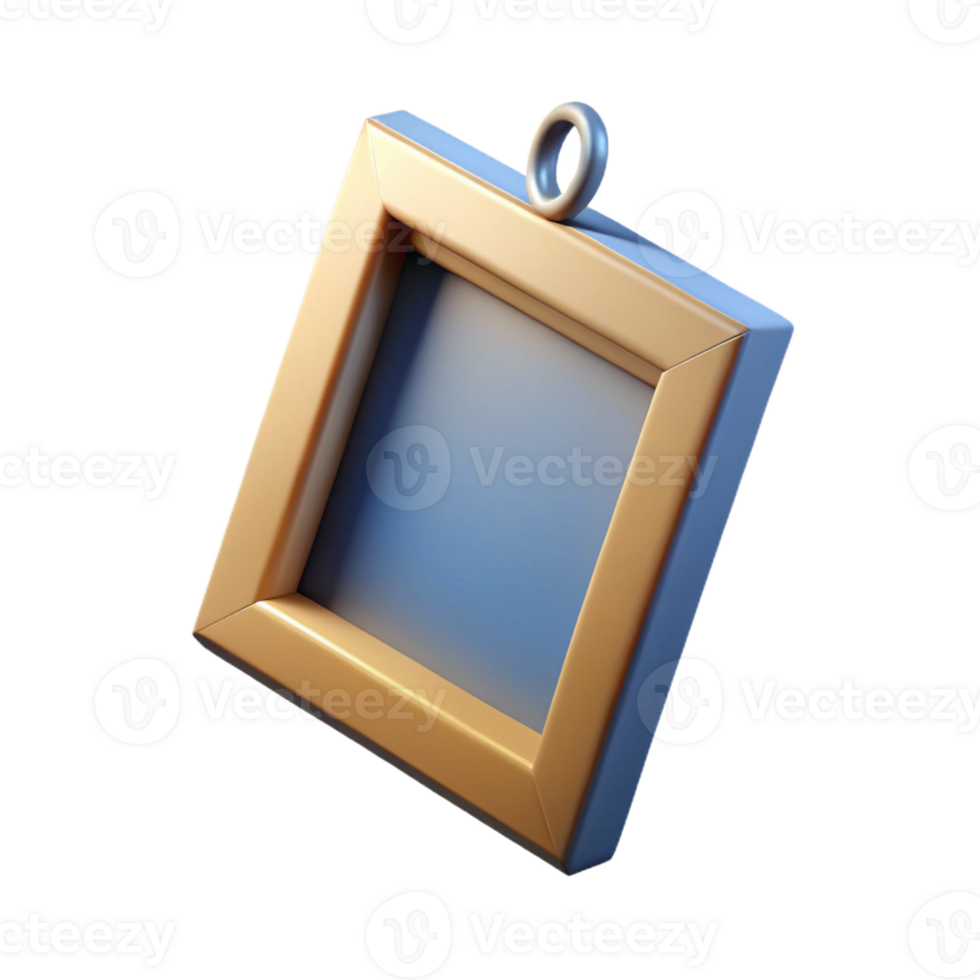 vibrant classic A single, empty picture frame, hanging on a white wall, casting a subtle shadow. Minimalist art concept 4K png