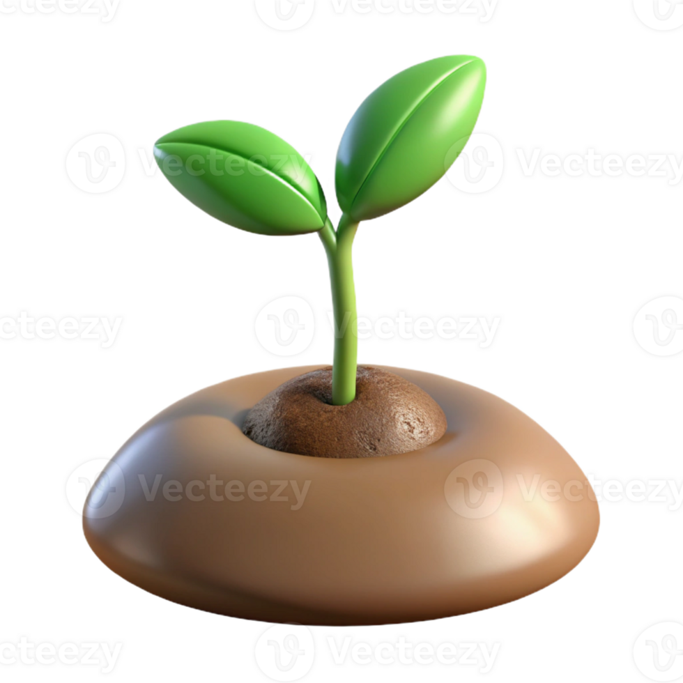 stunning artistic A sprouting seedling pushing through the soil, close-up, time-lapse style, earthy tones original png