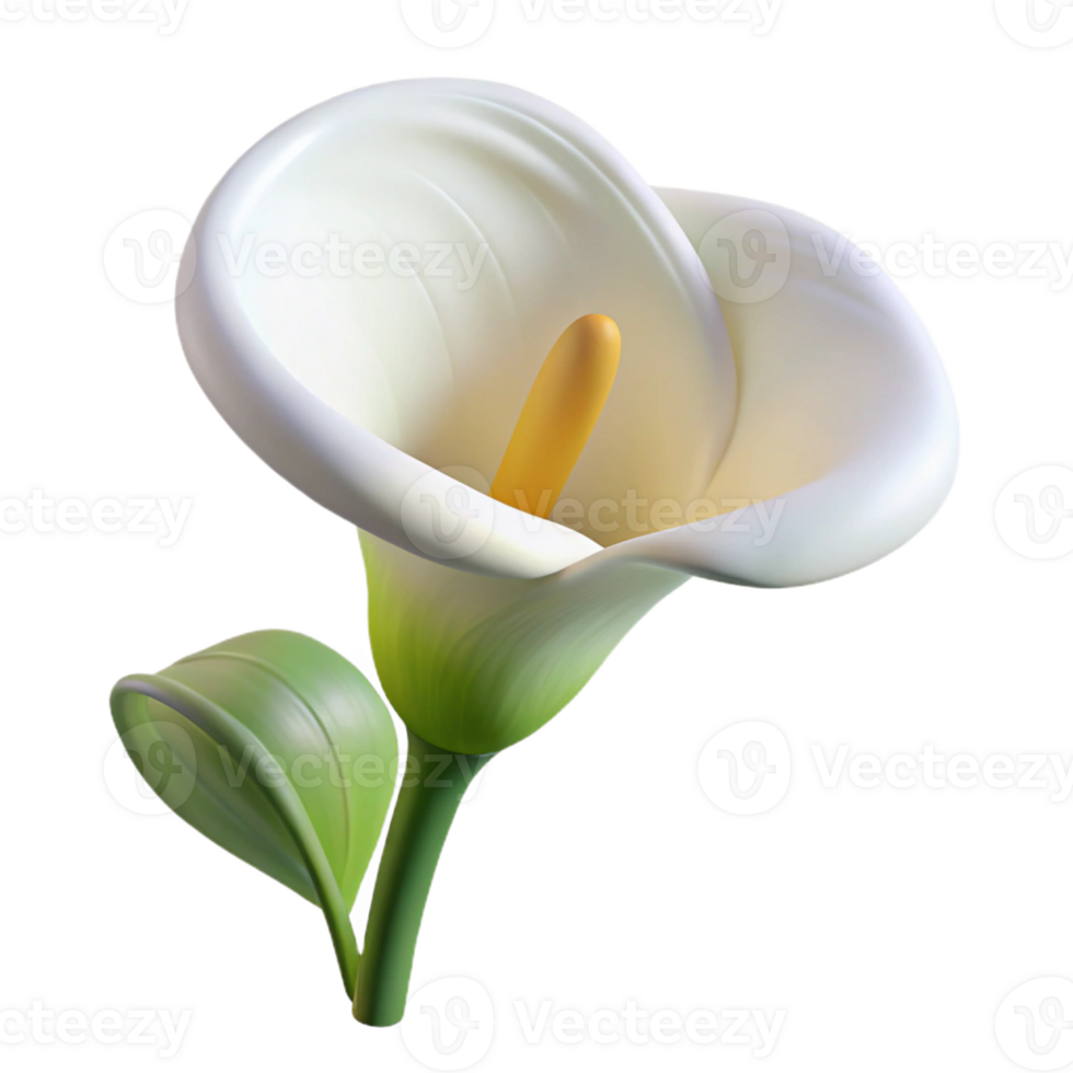 extraordinary abstract A single, perfect white calla lily, its delicate petals unfurling, lit by a soft, cool light. Minimalist style 4K png