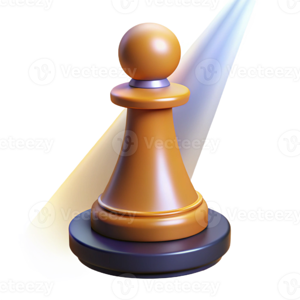 beautiful traditional A single, chess pawn, standing upright, lit by a single, focused spotlight. Minimalist strategy high resolution png
