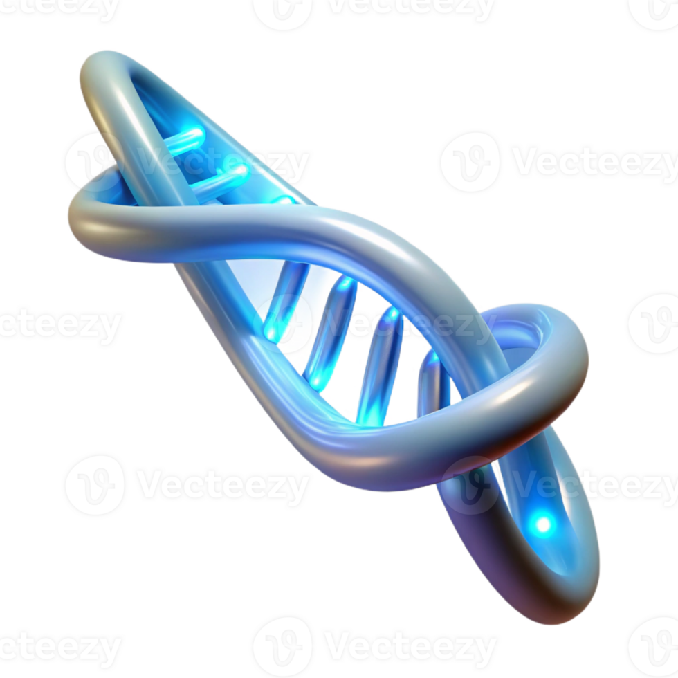 impressive abstract A DNA double helix composed of glowing fiber optic cables, illuminated by a soft, bioluminescent light, rendered in a scientific, realistic style authentic png