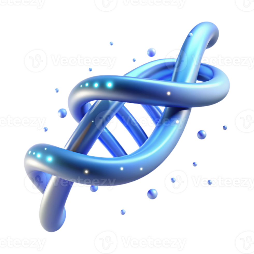 beautiful traditional A DNA strand visualized as a swirling helix of glowing particles, illuminated by a soft, blue light, in a scientific illustration style premium png