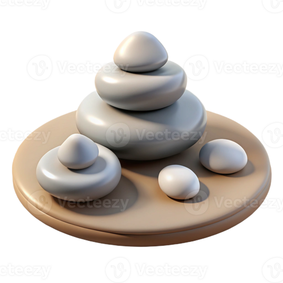 wonderful contemporary A group of pebbles arranged in a zen garden, minimalist style, soft lighting genuine png