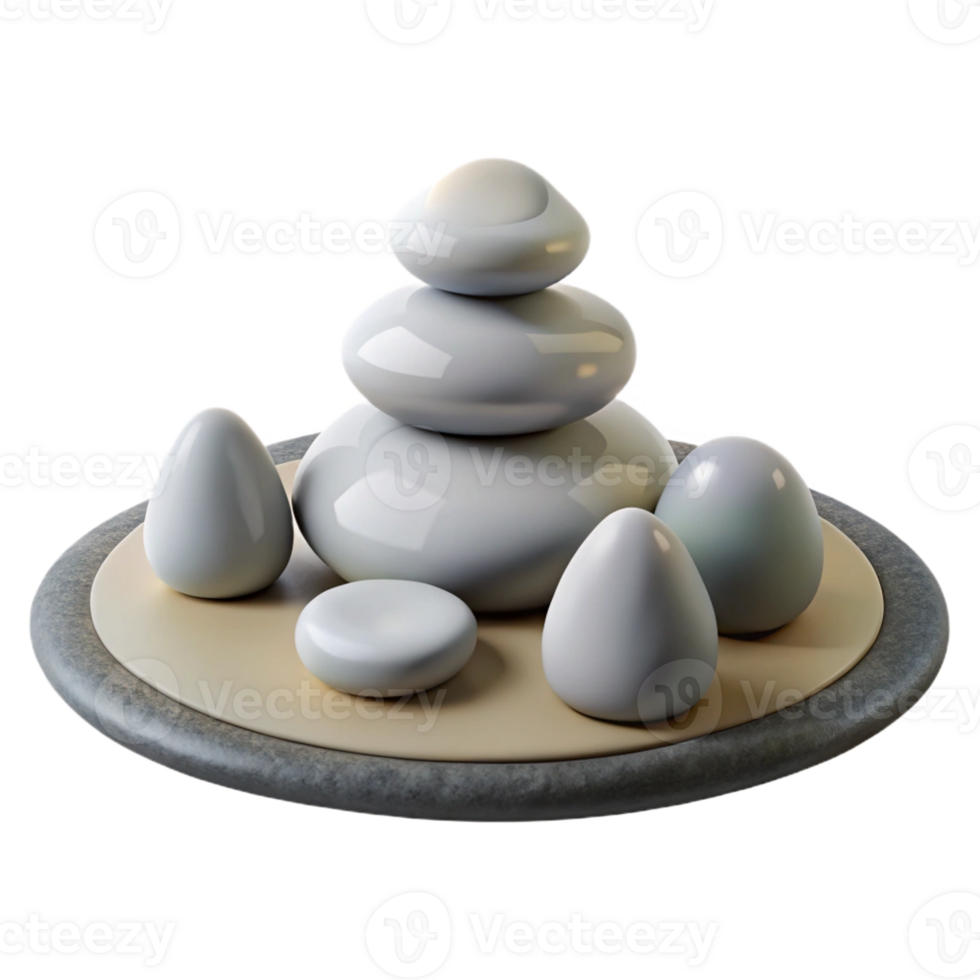 magnificent minimalist A group of pebbles arranged in a zen garden, minimalist style, soft lighting original png