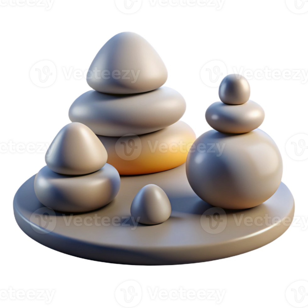 extraordinary creative A group of pebbles arranged in a zen garden, minimalist style, soft lighting genuine png