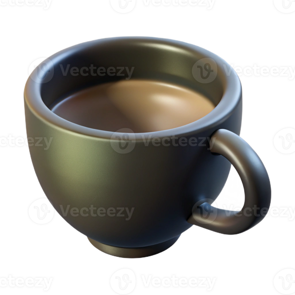 serene artistic A single, matte black, ceramic teacup with a subtle, upward curve to the rim, lit by soft, diffused top lighting. Minimalist style high quality png