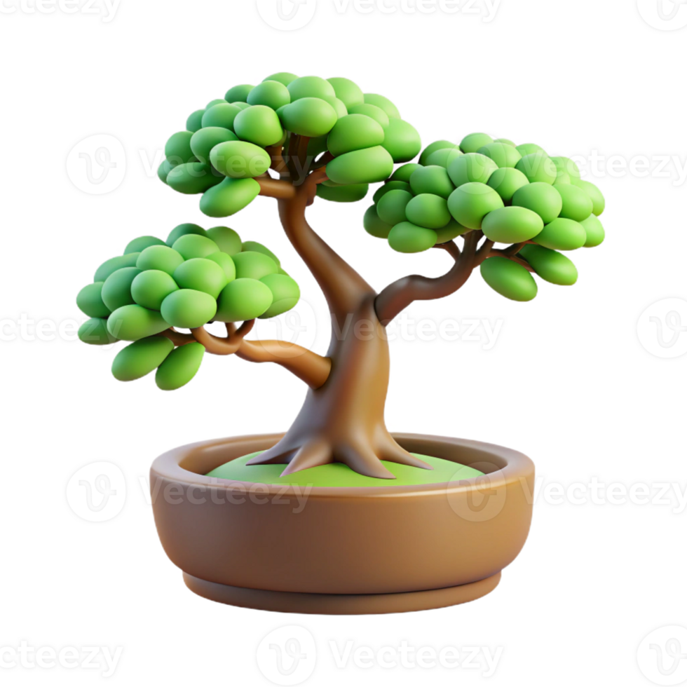 dramatic abstract A bonsai tree in a small pot, intricate details, minimalist style premium png