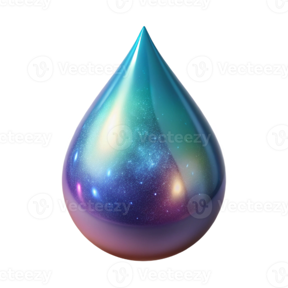 dramatic creative A single, perfect teardrop of cosmic energy, refracting the light of distant galaxies. Abstract, minimalist style genuine png