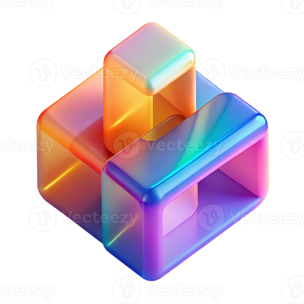 serene creative A series of overlapping, translucent planes in vibrant, gradient colors, lit by a soft, diffused light, with a minimalist, abstract style exclusive png