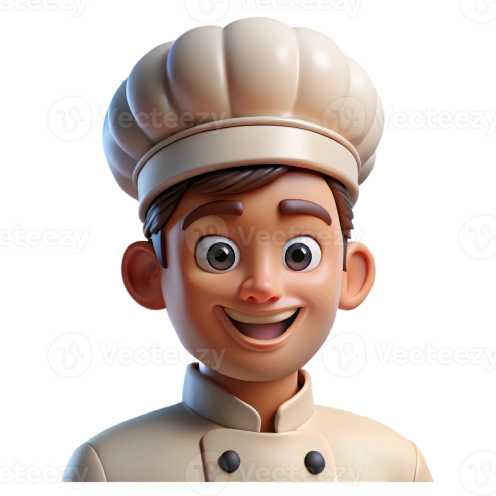wonderful modern Portrait of an experienced chef with a toque and a focused expression, lit by the bright lights of a kitchen, in a culinary photography style original png
